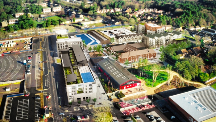 Artist’s impression of proposed new development at Whitehill and Bordon Town Centre including new Health Hub